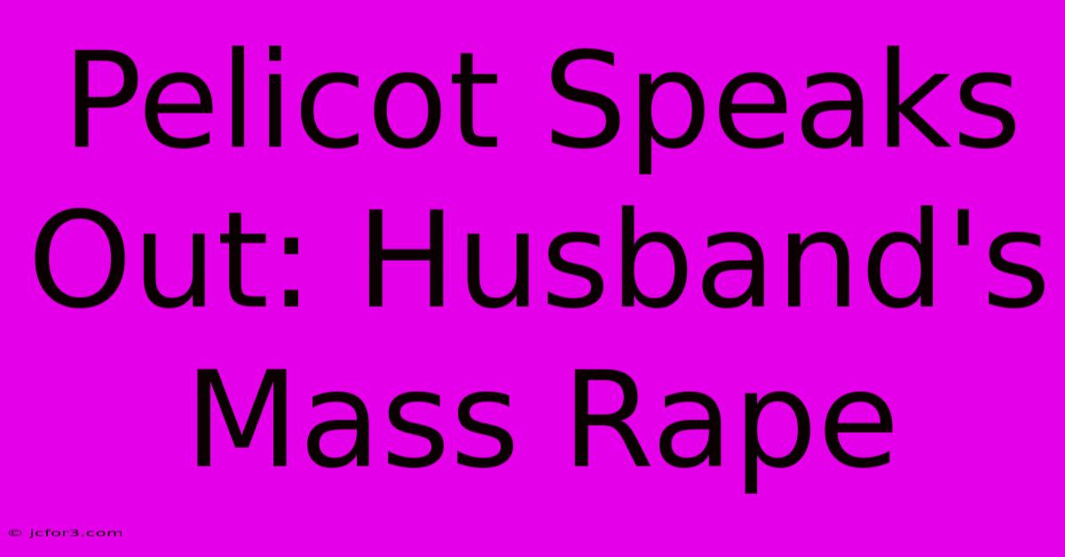 Pelicot Speaks Out: Husband's Mass Rape