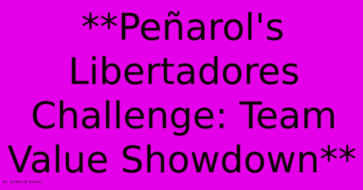 **Peñarol's Libertadores Challenge: Team Value Showdown**