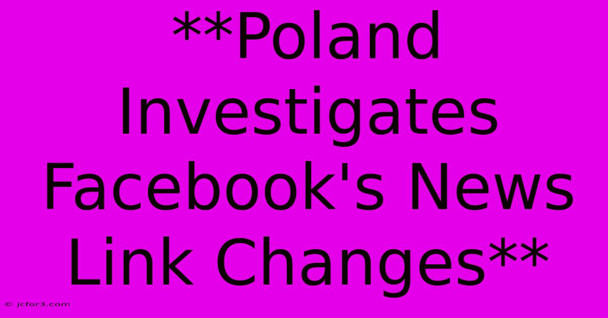 **Poland Investigates Facebook's News Link Changes**