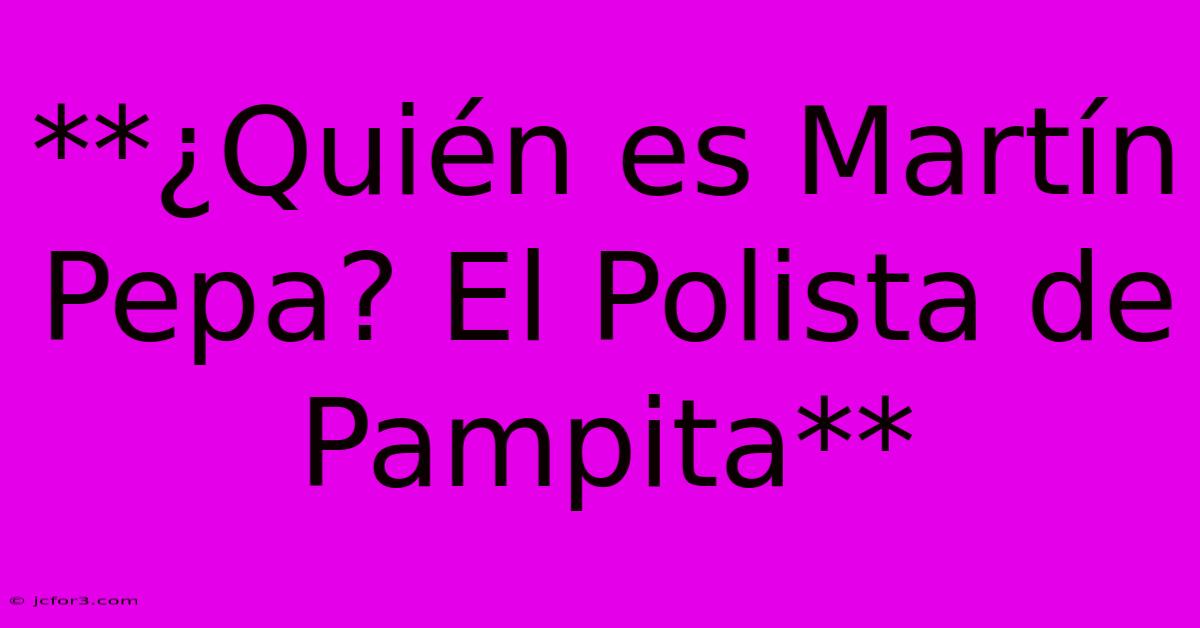 **¿Quién Es Martín Pepa? El Polista De Pampita**