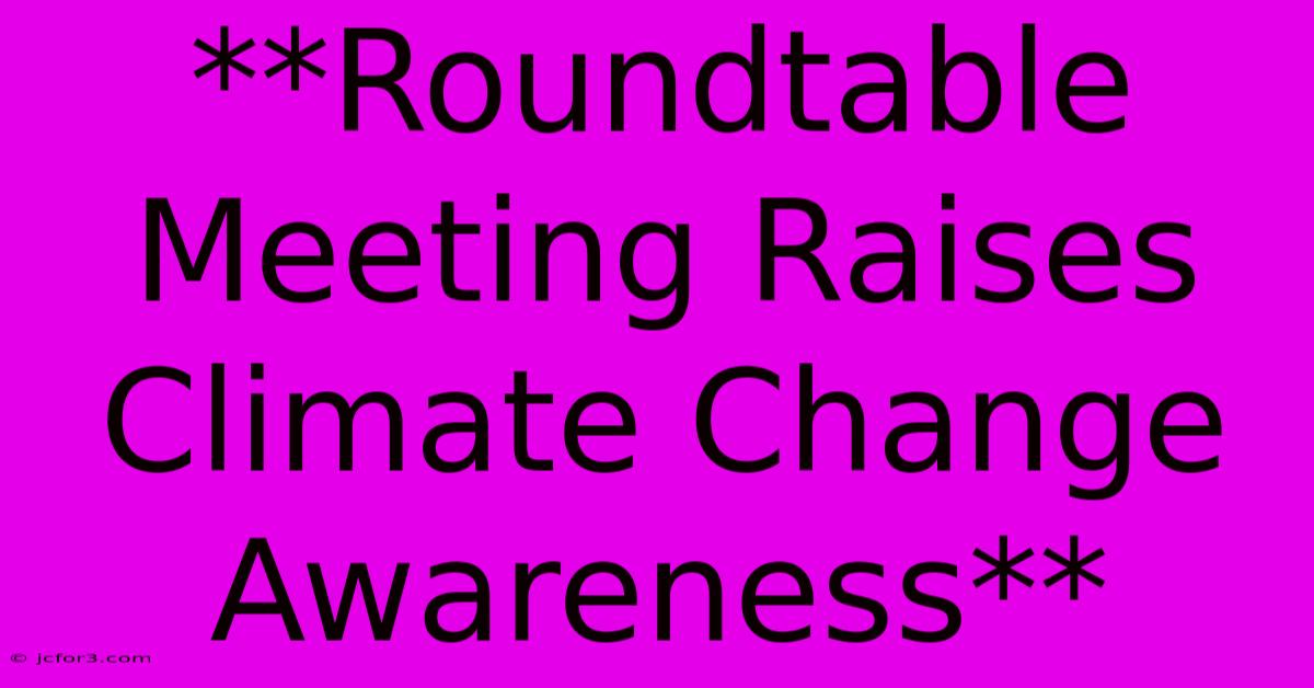 **Roundtable Meeting Raises Climate Change Awareness**