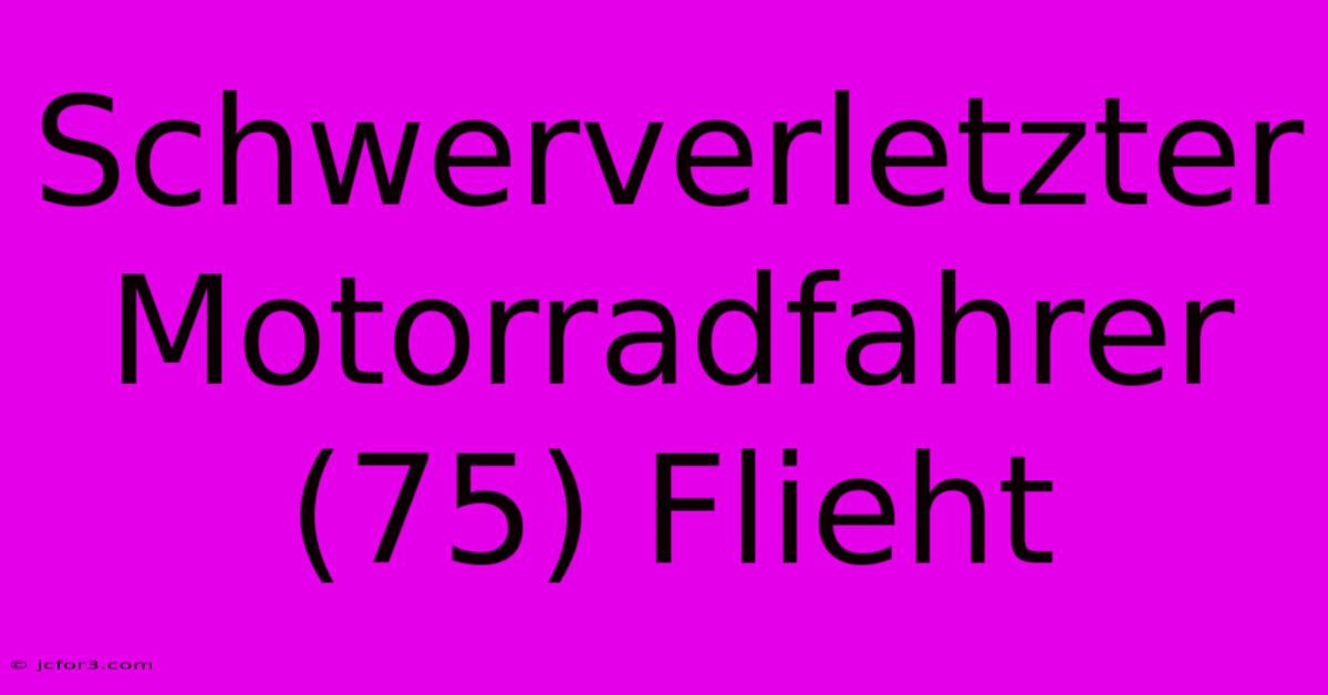 Schwerverletzter Motorradfahrer (75) Flieht