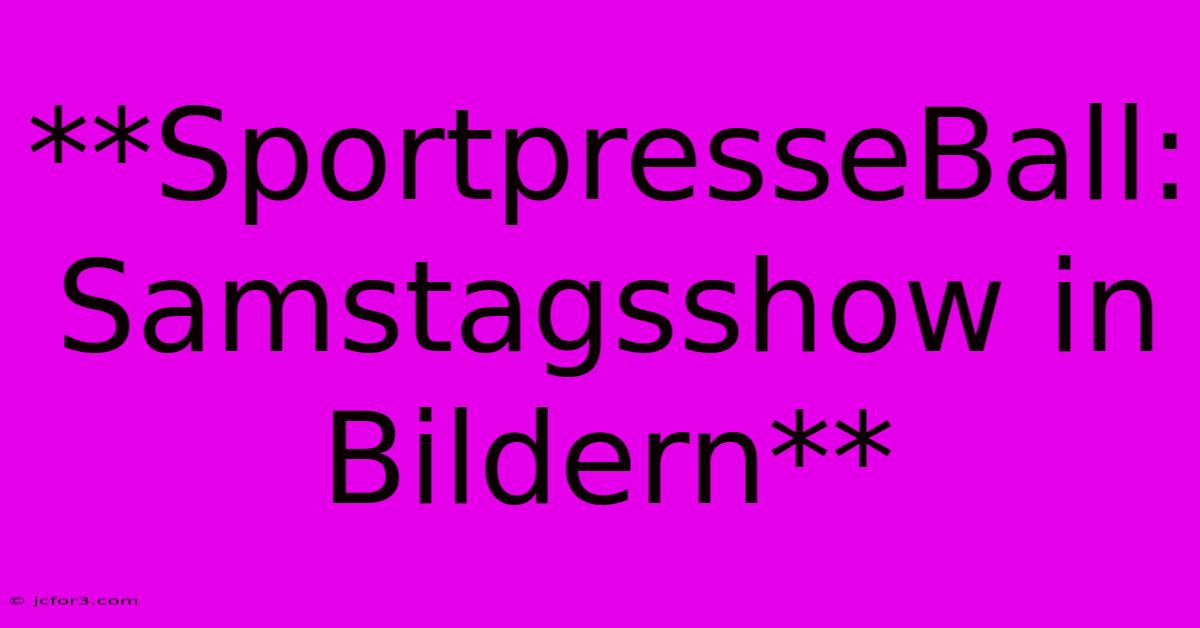 **SportpresseBall: Samstagsshow In Bildern** 