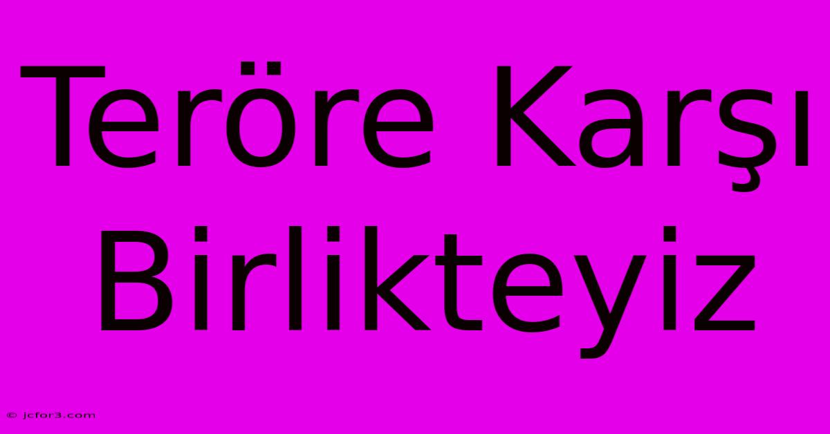 Teröre Karşı Birlikteyiz 