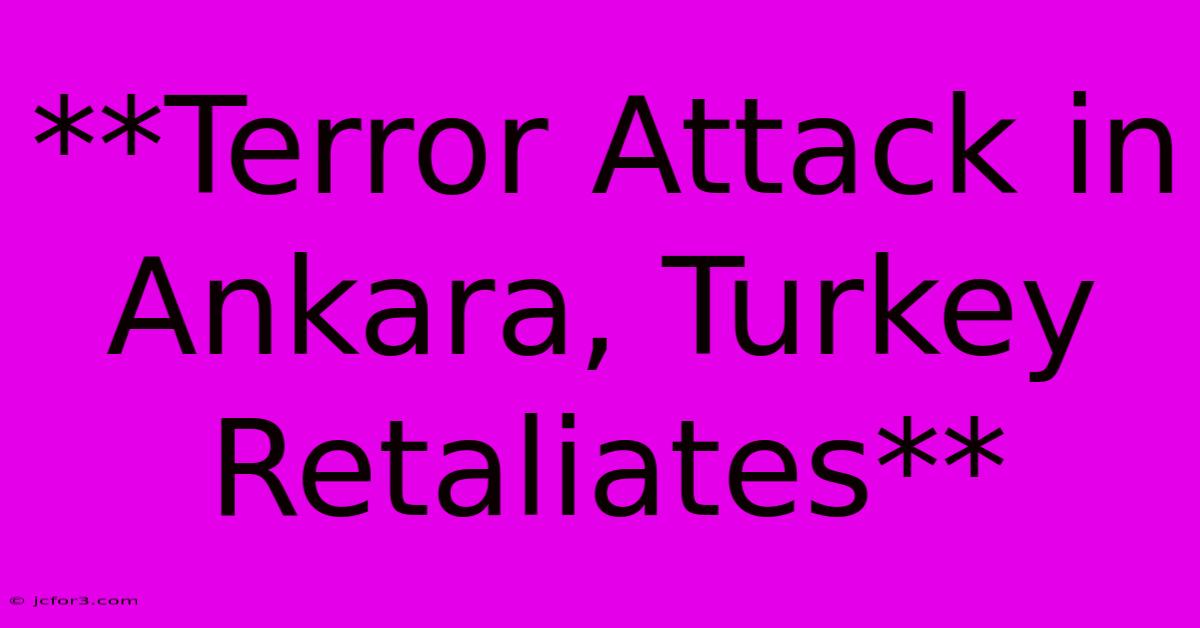 **Terror Attack In Ankara, Turkey Retaliates**