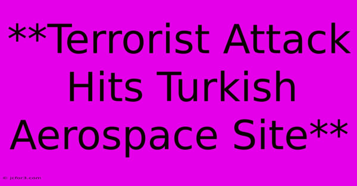 **Terrorist Attack Hits Turkish Aerospace Site**