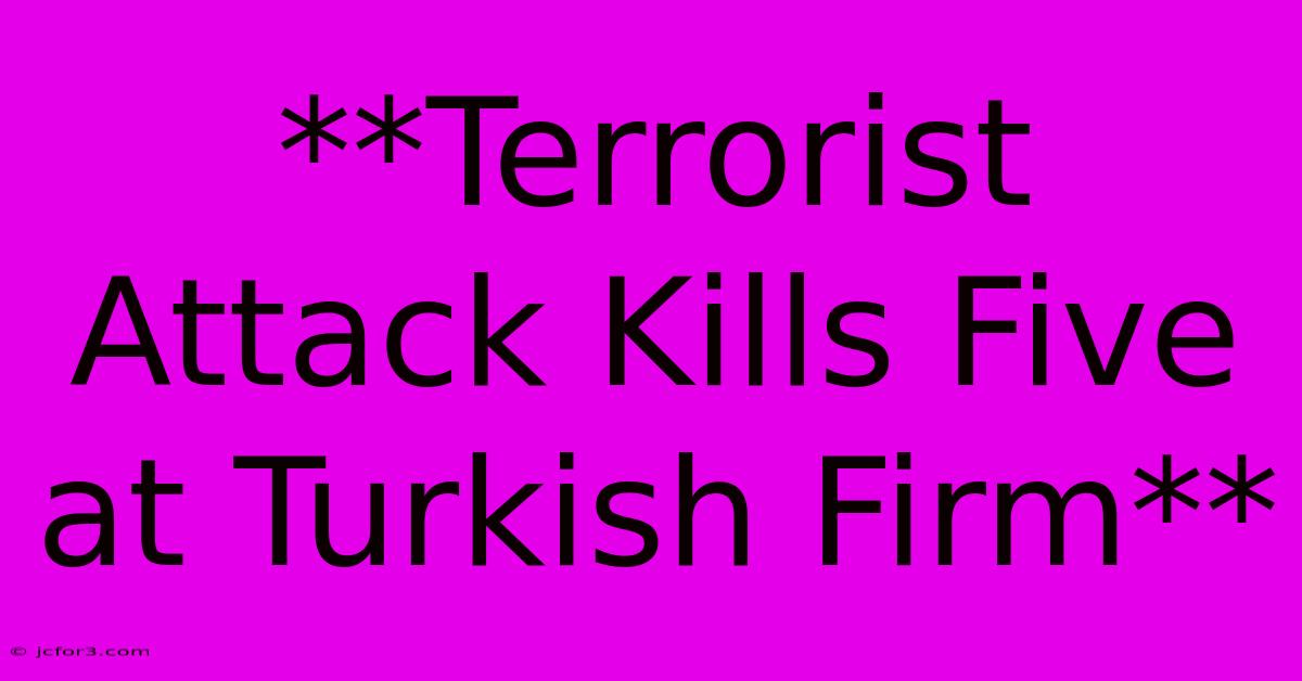 **Terrorist Attack Kills Five At Turkish Firm**