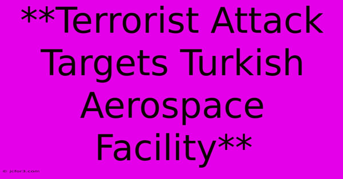 **Terrorist Attack Targets Turkish Aerospace Facility** 