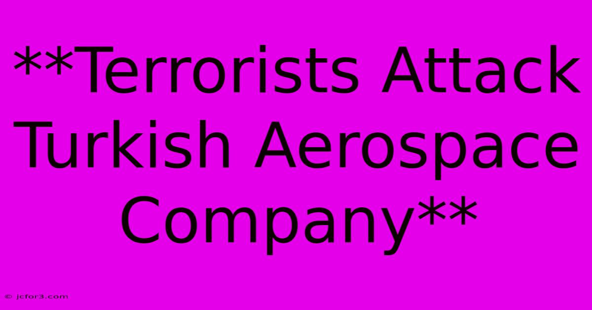 **Terrorists Attack Turkish Aerospace Company**