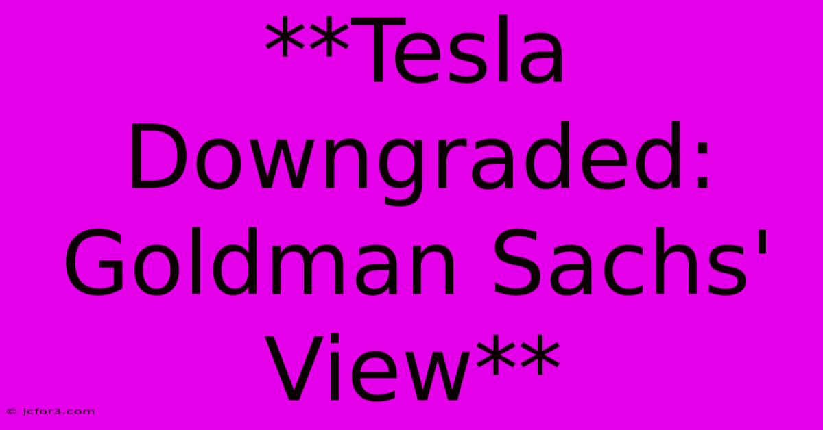 **Tesla Downgraded: Goldman Sachs' View**