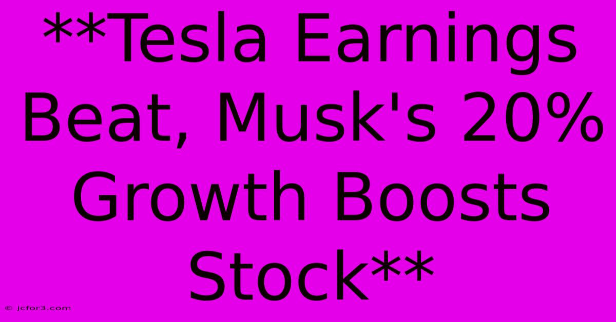 **Tesla Earnings Beat, Musk's 20% Growth Boosts Stock**