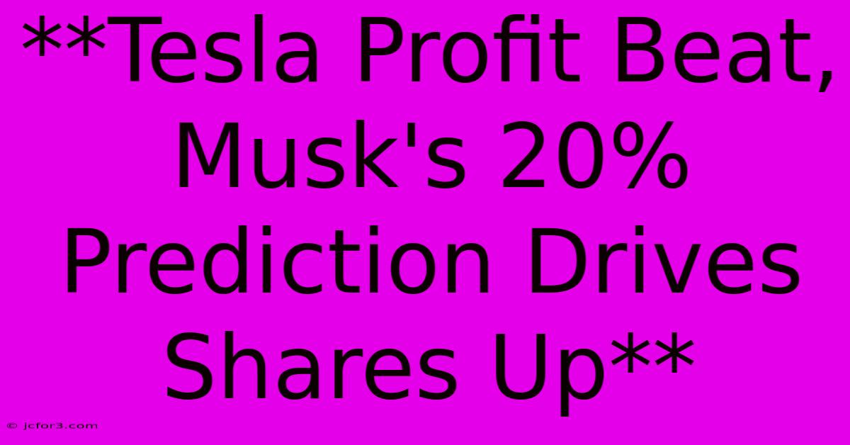 **Tesla Profit Beat, Musk's 20% Prediction Drives Shares Up** 