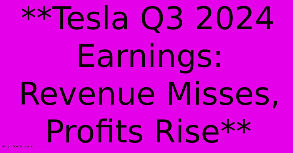 **Tesla Q3 2024 Earnings: Revenue Misses, Profits Rise**