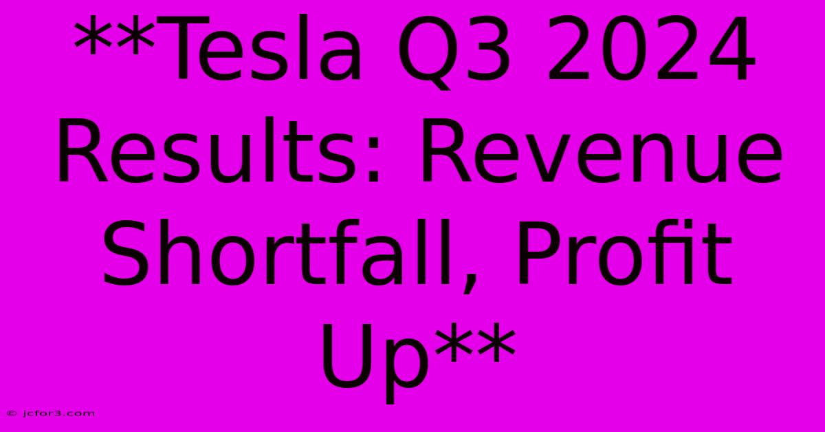 **Tesla Q3 2024 Results: Revenue Shortfall, Profit Up**