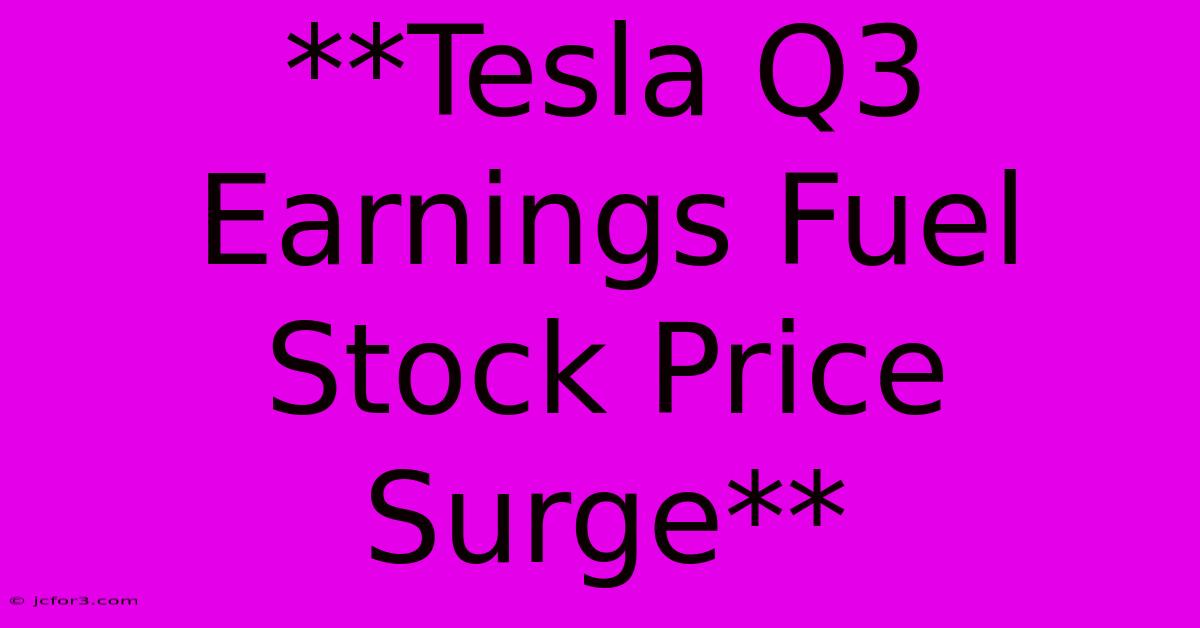 **Tesla Q3 Earnings Fuel Stock Price Surge**