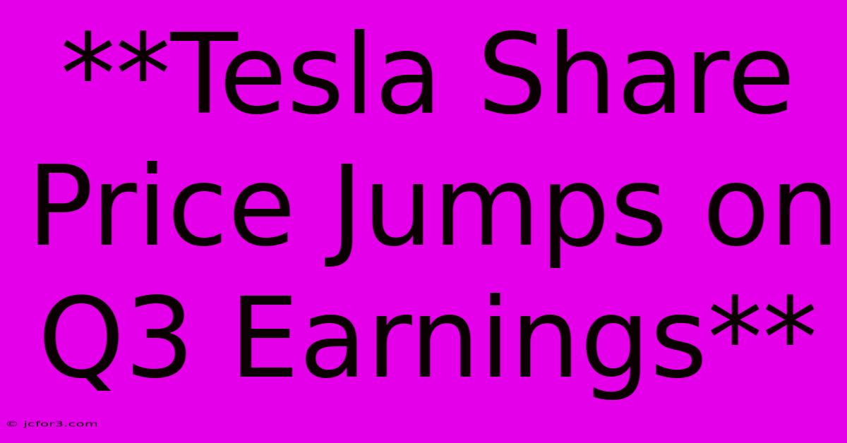 **Tesla Share Price Jumps On Q3 Earnings**