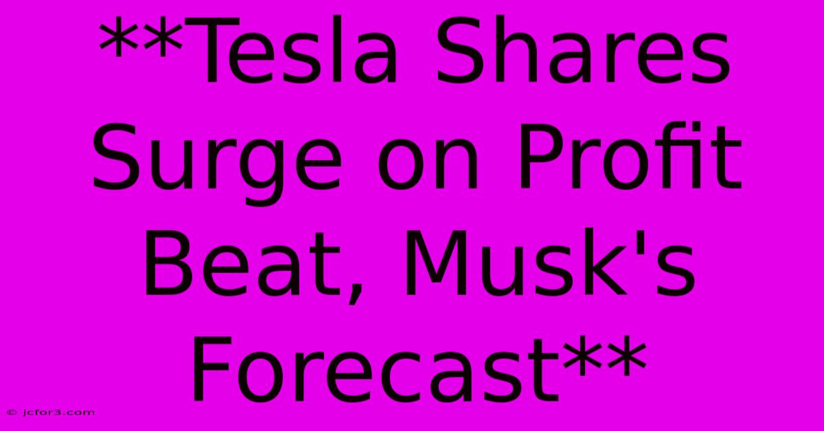 **Tesla Shares Surge On Profit Beat, Musk's Forecast**