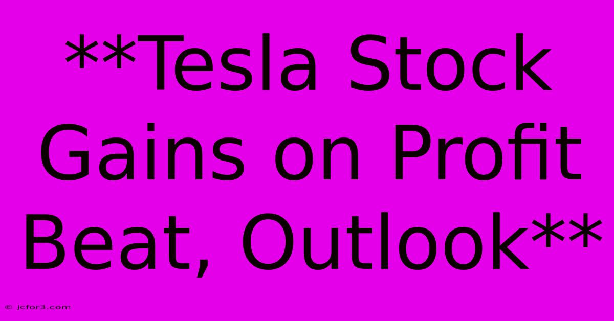 **Tesla Stock Gains On Profit Beat, Outlook** 