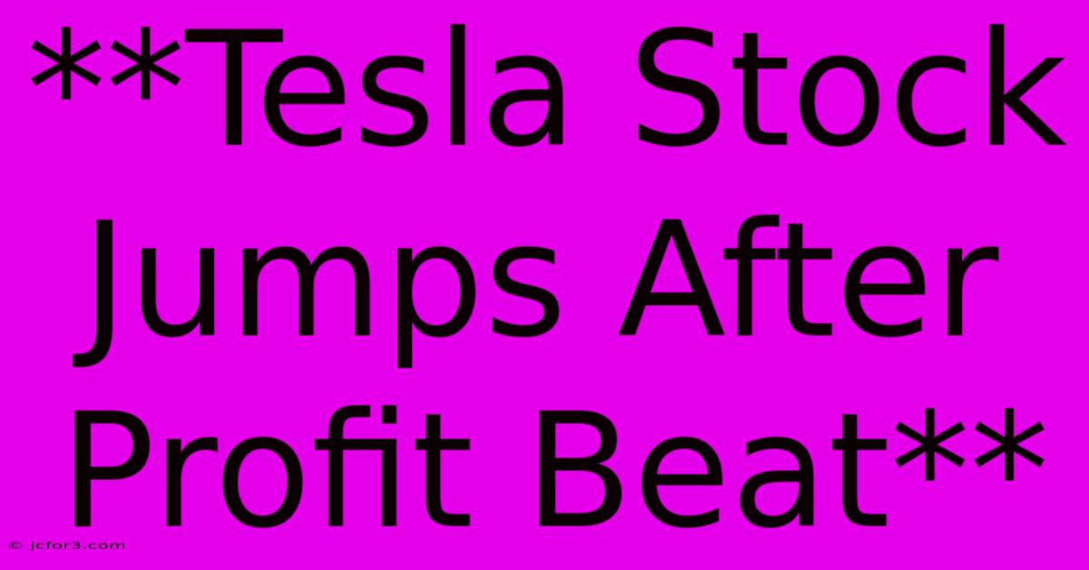 **Tesla Stock Jumps After Profit Beat**