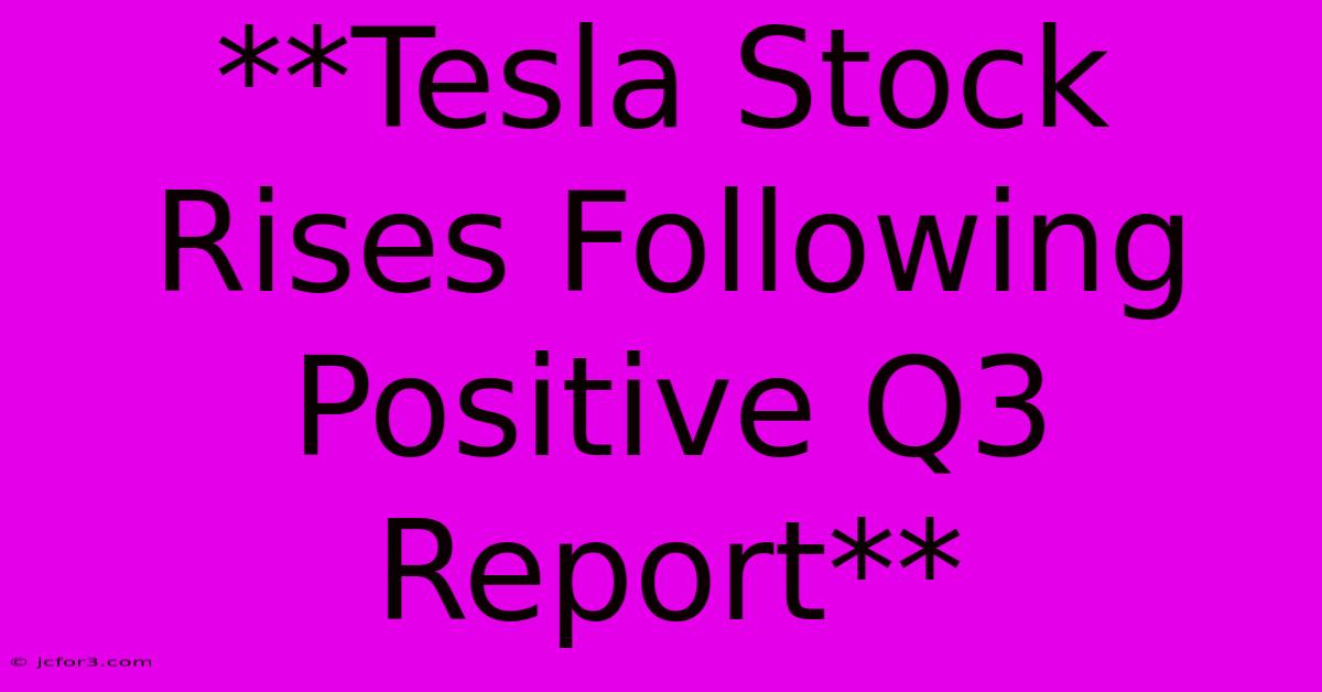 **Tesla Stock Rises Following Positive Q3 Report** 