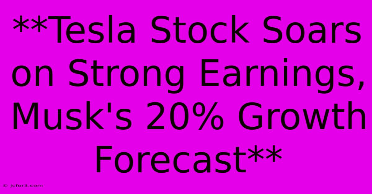 **Tesla Stock Soars On Strong Earnings, Musk's 20% Growth Forecast**