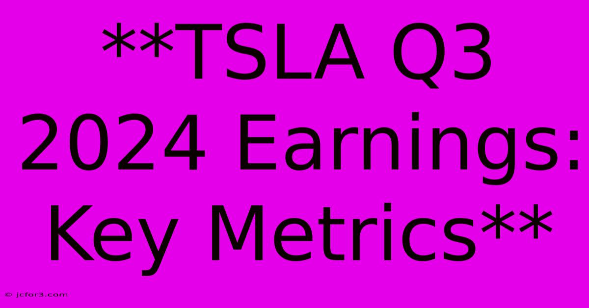 **TSLA Q3 2024 Earnings:  Key Metrics** 