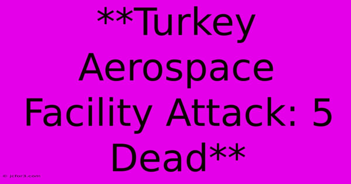 **Turkey Aerospace Facility Attack: 5 Dead**