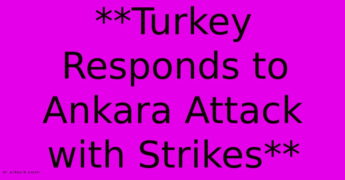 **Turkey Responds To Ankara Attack With Strikes**