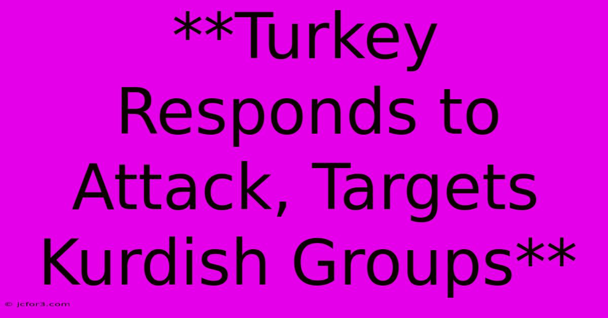 **Turkey Responds To Attack, Targets Kurdish Groups**