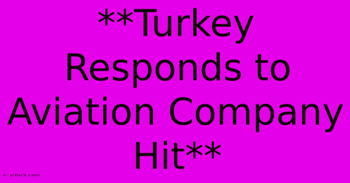 **Turkey Responds To Aviation Company Hit**