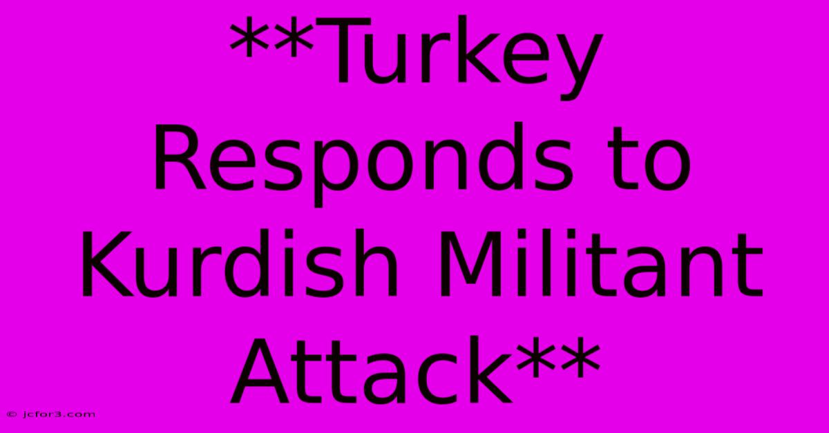 **Turkey Responds To Kurdish Militant Attack**