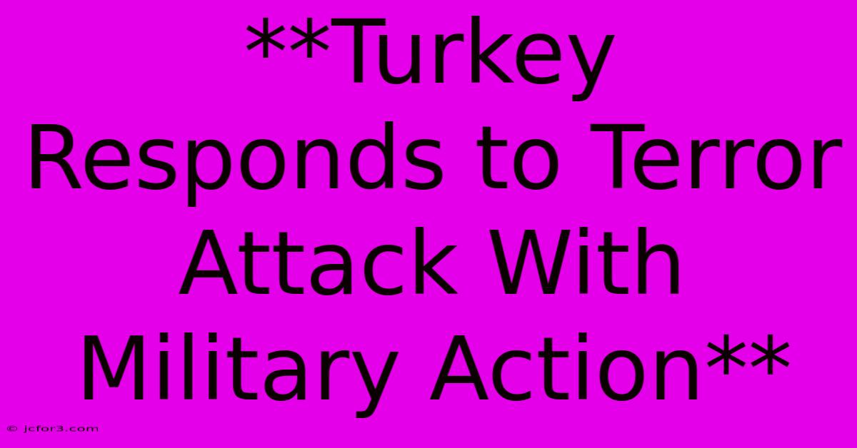 **Turkey Responds To Terror Attack With Military Action** 