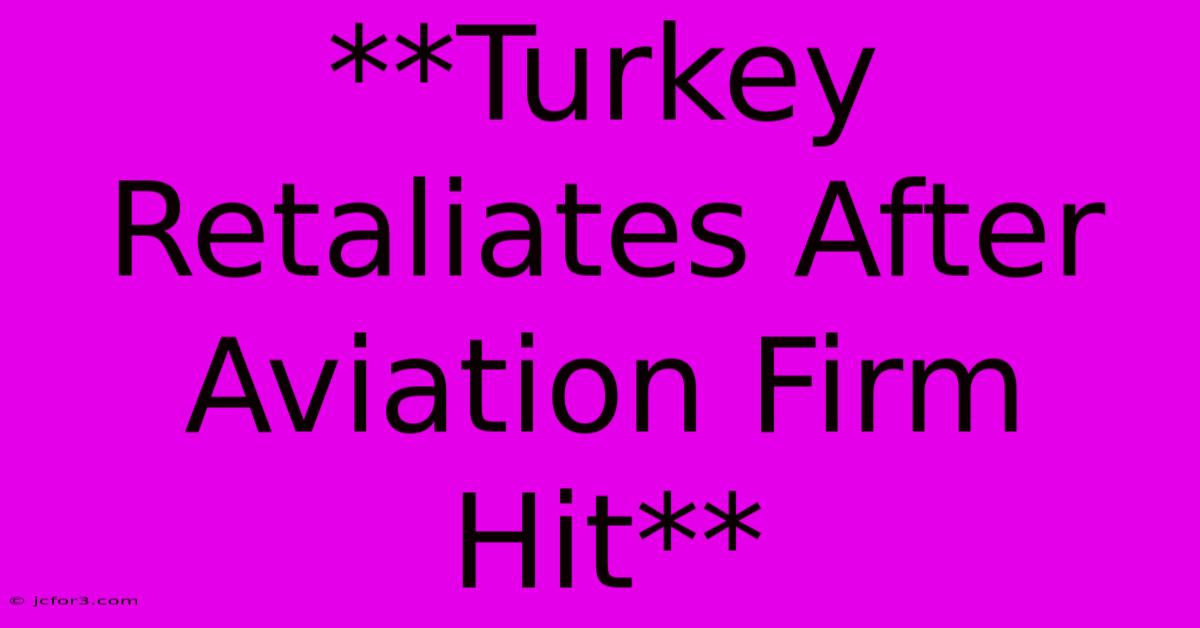 **Turkey Retaliates After Aviation Firm Hit**