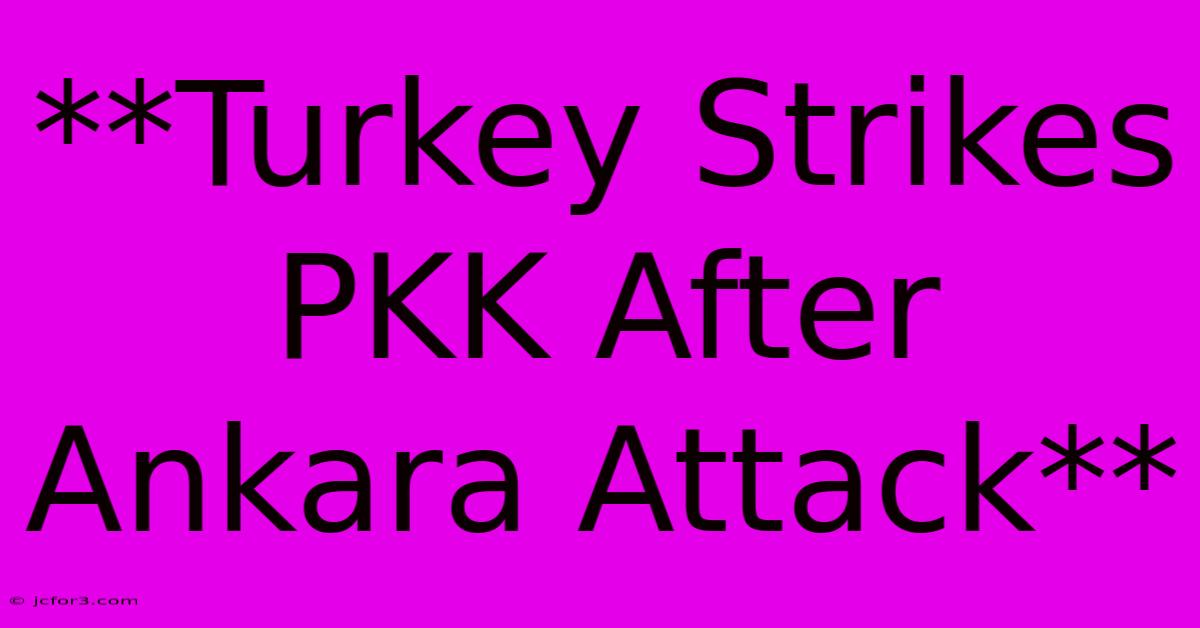 **Turkey Strikes PKK After Ankara Attack**