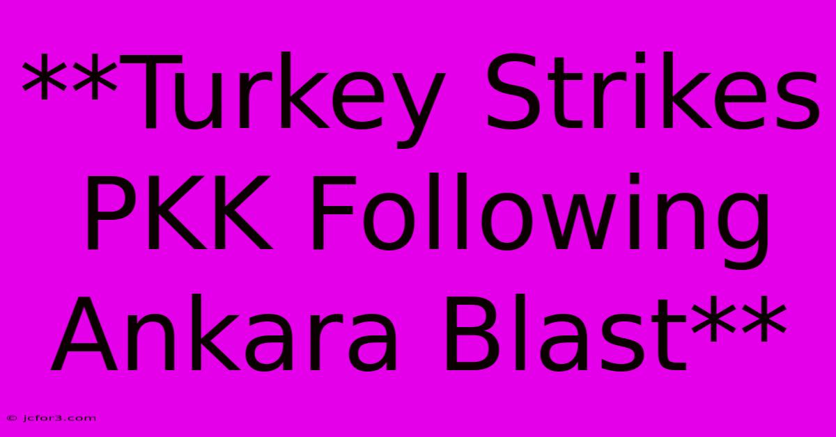 **Turkey Strikes PKK Following Ankara Blast** 