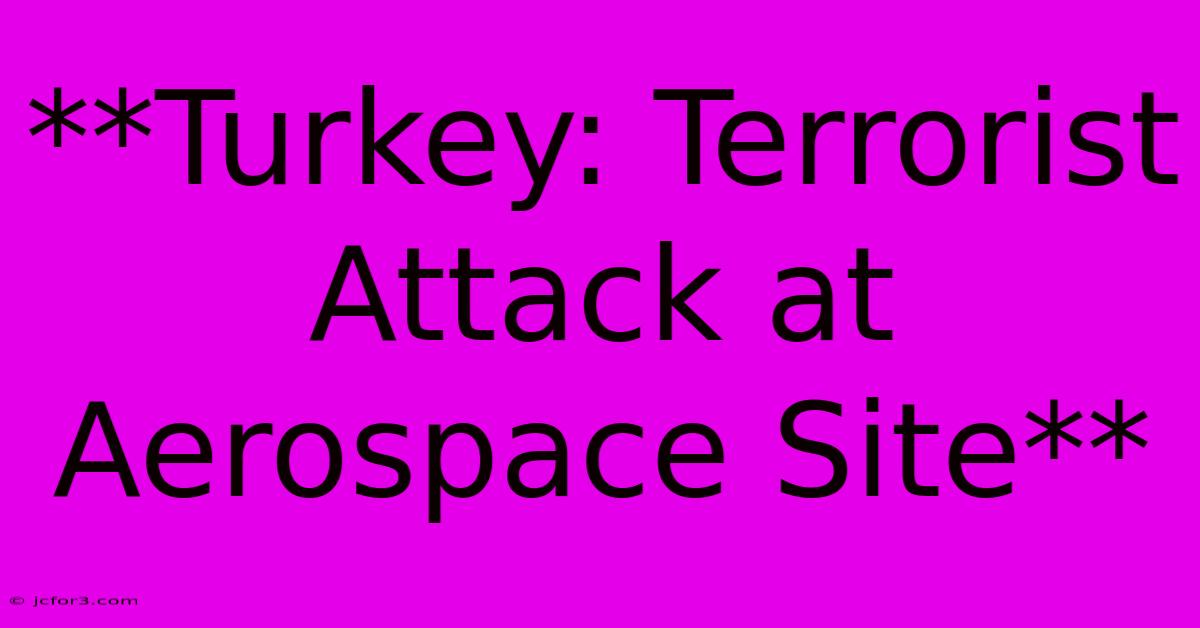 **Turkey: Terrorist Attack At Aerospace Site**