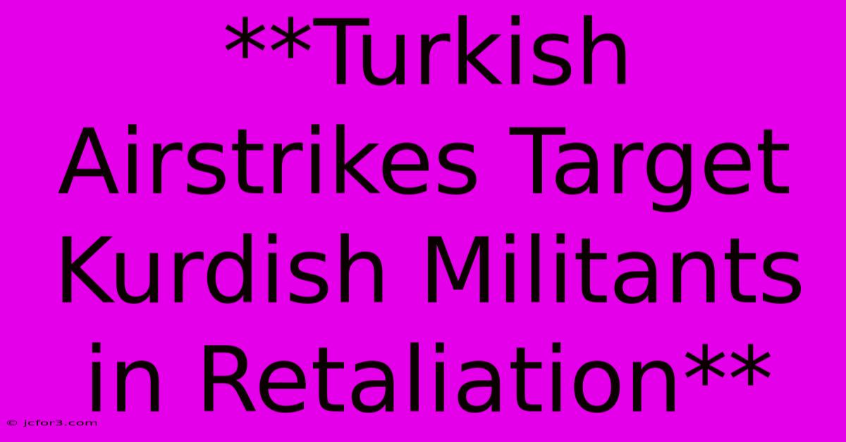 **Turkish Airstrikes Target Kurdish Militants In Retaliation**