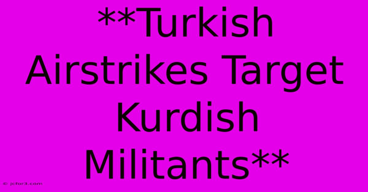 **Turkish Airstrikes Target Kurdish Militants**