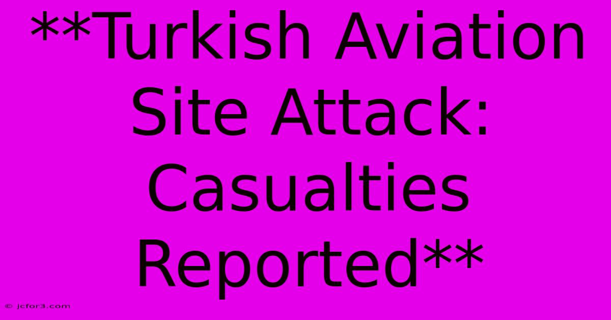 **Turkish Aviation Site Attack: Casualties Reported** 