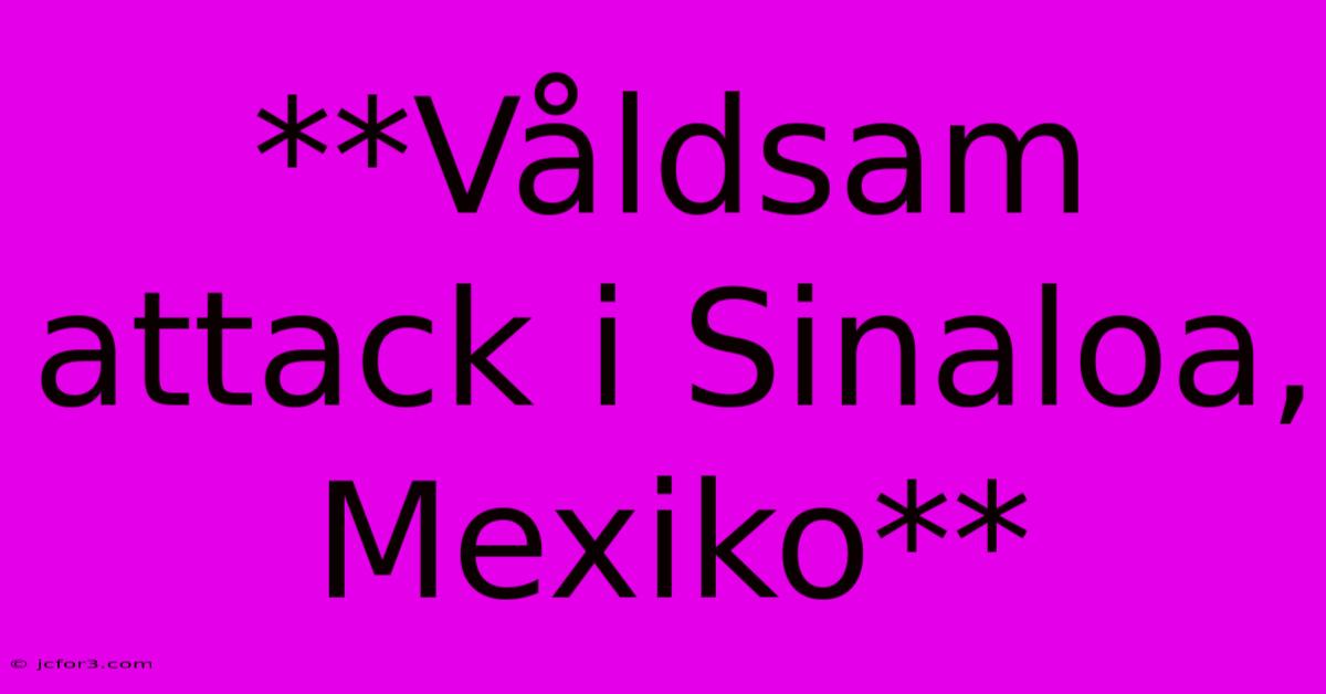 **Våldsam Attack I Sinaloa, Mexiko**