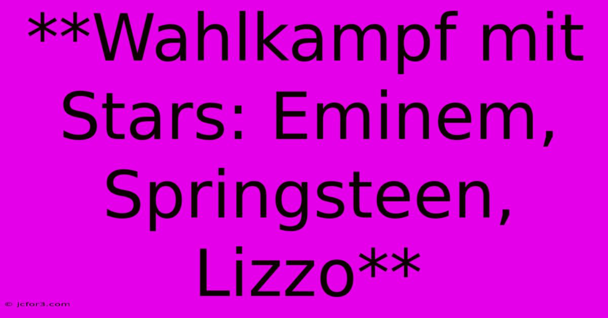 **Wahlkampf Mit Stars: Eminem, Springsteen, Lizzo**