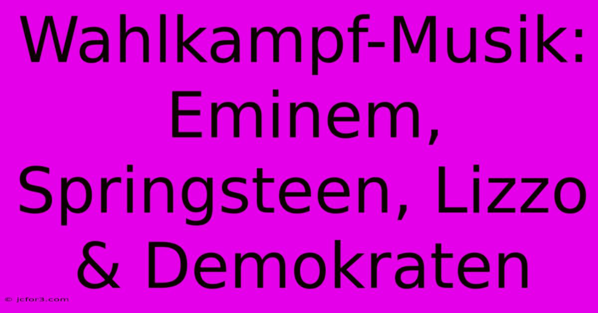 Wahlkampf-Musik: Eminem, Springsteen, Lizzo & Demokraten