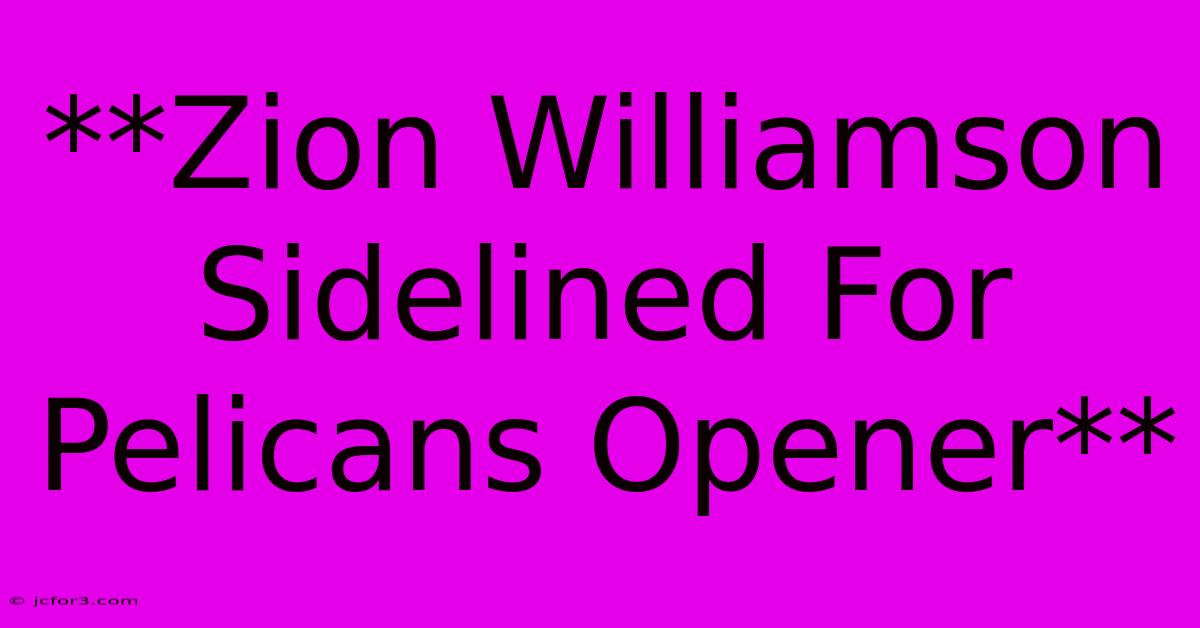 **Zion Williamson Sidelined For Pelicans Opener**